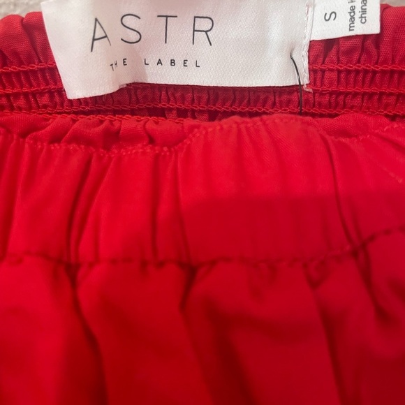 NWT ASTR The Label Off the Shoulder Cotton Red Ruffle Midi Dress Size Sm… - Picture 13 of 16